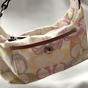 C-Print Handbag with Leather Strap (small)